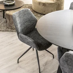 Straluma Moderne armstoel donker grijs draaibaar met return-system></noscript> Eetkamerstoelen