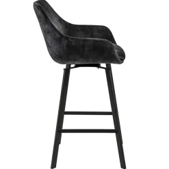 Straluma Moderne barkruk met draaibare zitting velvet antraciet></noscript> Barkrukken