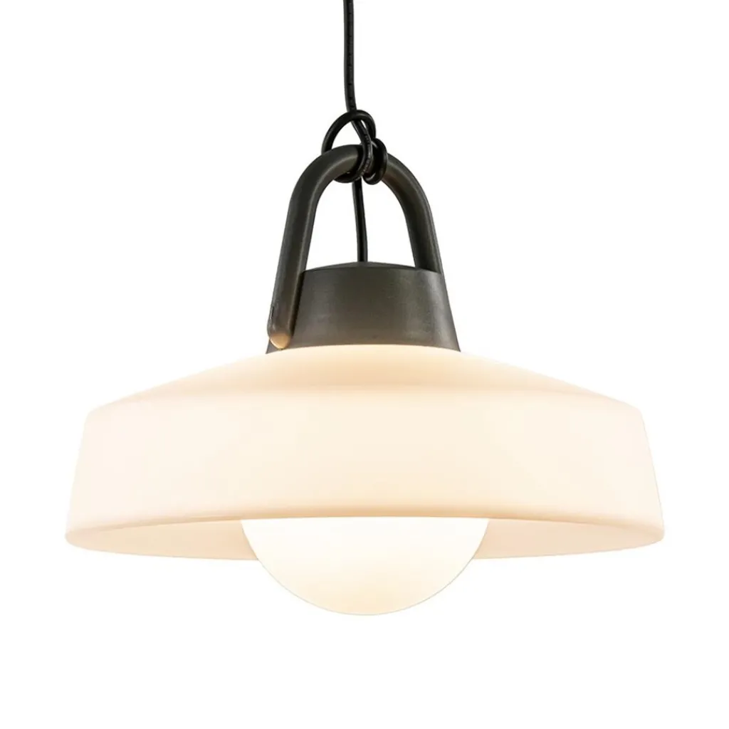Straluma Moderne buitenlamp hang antraciet met wit IP65> Hanglampen|Buitenlampen