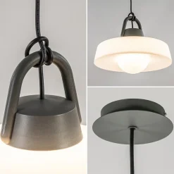 Straluma Moderne buitenlamp hang antraciet met wit IP65><noscript><img width=