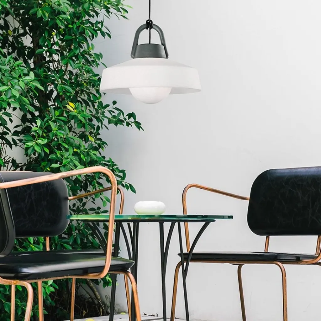 Straluma Moderne buitenlamp hang antraciet met wit IP65> Hanglampen|Buitenlampen