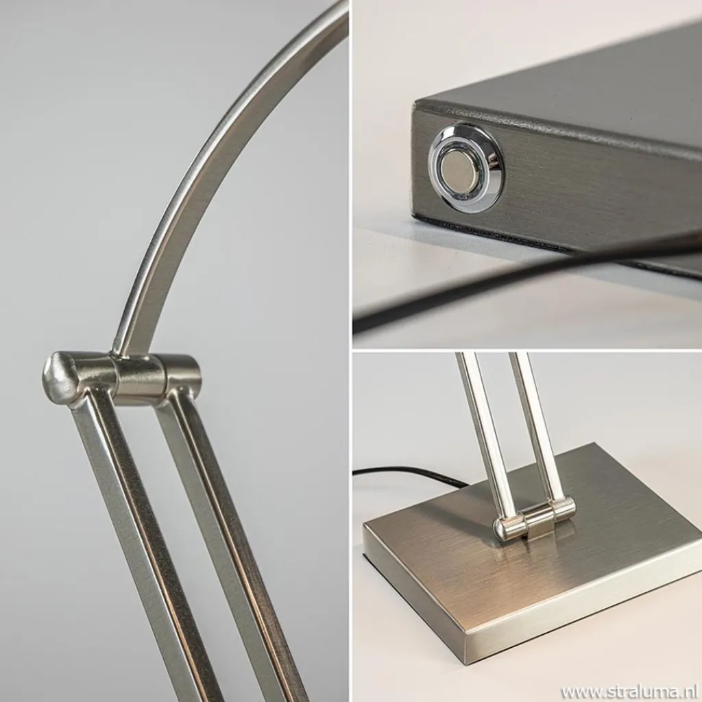 Straluma Moderne bureaulamp nikkel met geïntegreerd LED> Tafellampen|Bureaulampen