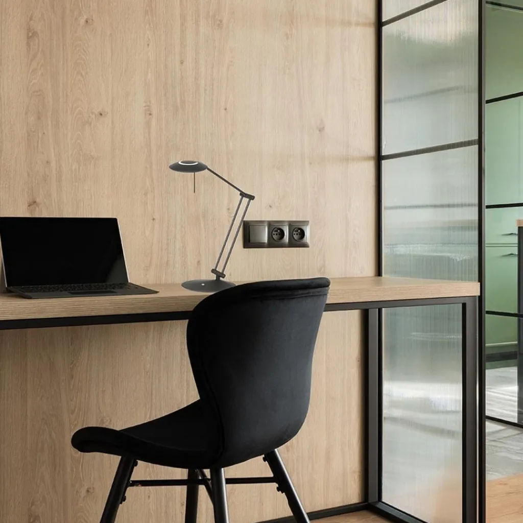 Straluma Moderne bureaulamp zwart met dimbaar LED> Tafellampen|Bureaulampen