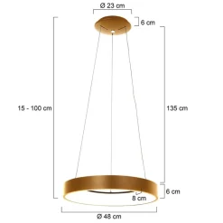 Straluma Moderne design LED hanglamp ring goud></noscript> Hanglampen|Eettafellampen