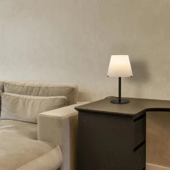 Straluma Moderne design tafellamp zwart met witte glazen kap></noscript> Tafellampen|Design Verlichting