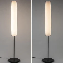 Straluma Moderne design vloerlamp zwart met opaal glas dim to warm> Vloerlampen|LED Vloerlampen