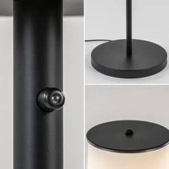 Straluma Moderne design vloerlamp zwart met opaal glas dim to warm><noscript><img width=