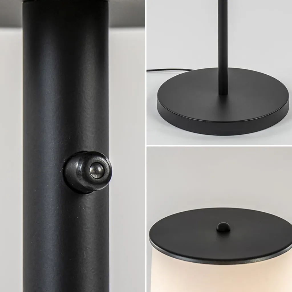 Straluma Moderne design vloerlamp zwart met opaal glas dim to warm> Vloerlampen|LED Vloerlampen