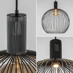 Straluma Moderne draad hanglamp mat zwart 50 cm><noscript><img width=