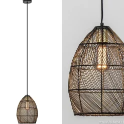 Straluma Moderne draad hanglamp Meya zwart met goud> Draadlampen|Light and Living
