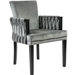 Straluma Moderne eetkamerstoel verlours grijs met zwart> Eetkamerstoelen