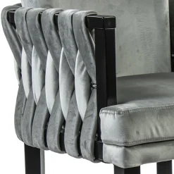 Straluma Moderne eetkamerstoel verlours grijs met zwart></noscript> Eetkamerstoelen