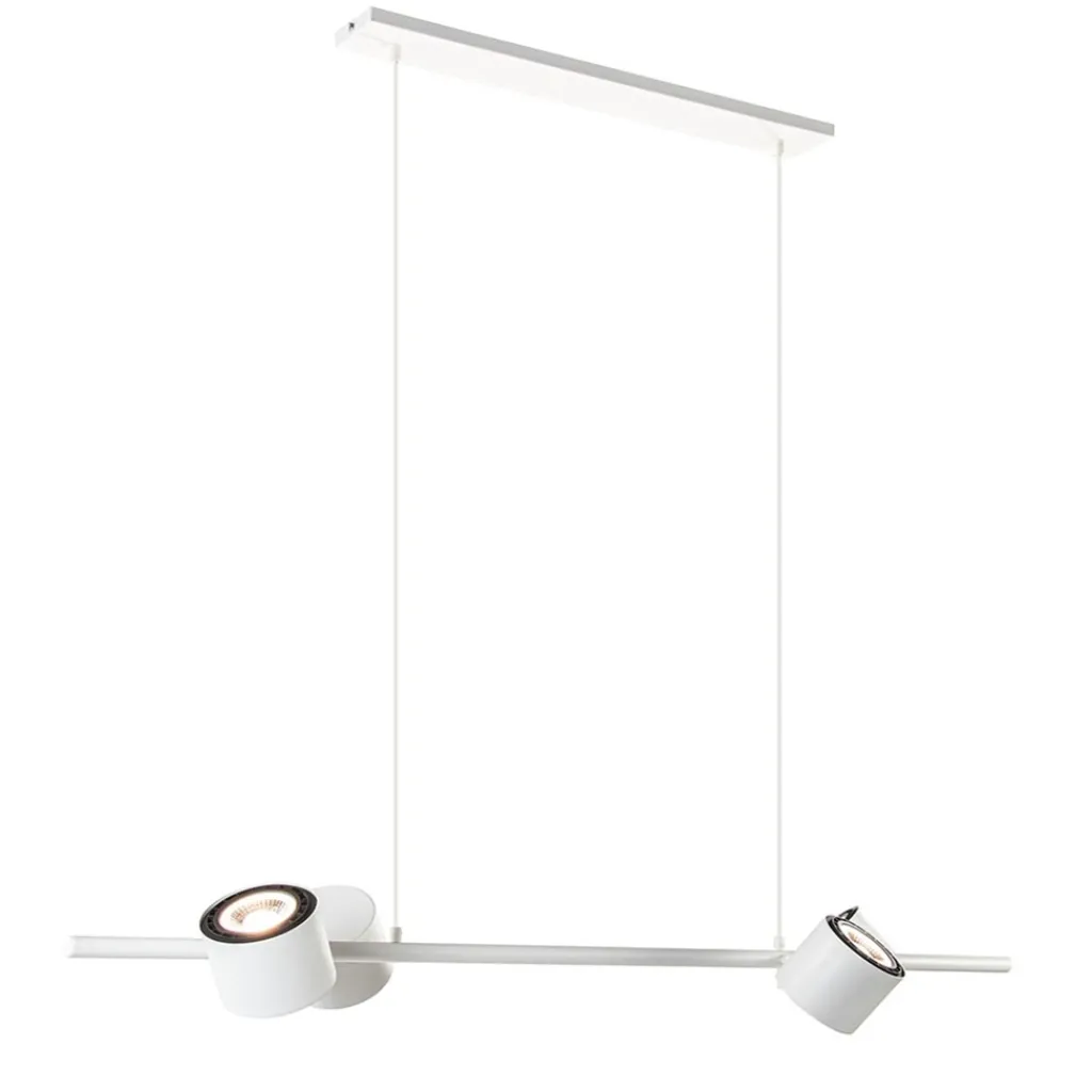Straluma Moderne hanglamp wit met verstelbare LED spots> Hanglampen|Eettafellampen