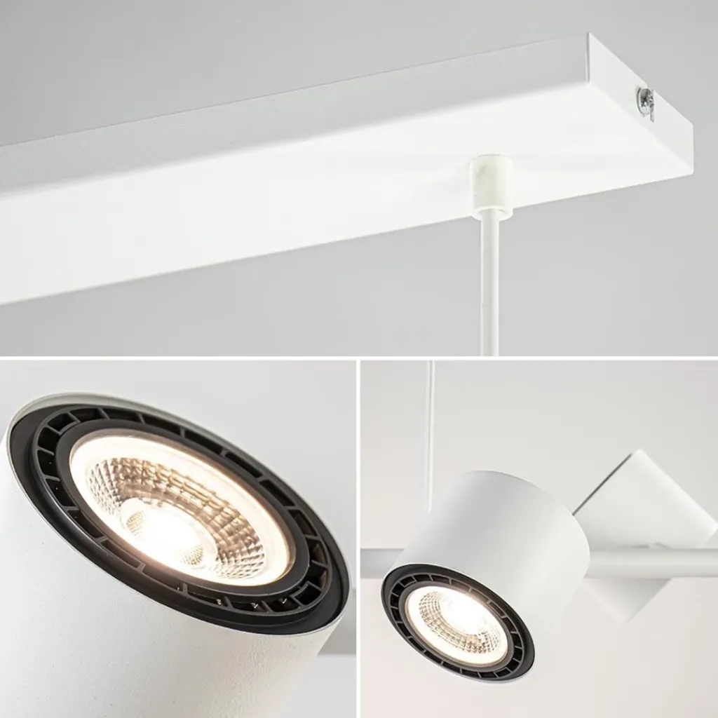 Straluma Moderne hanglamp wit met verstelbare LED spots> Hanglampen|Eettafellampen