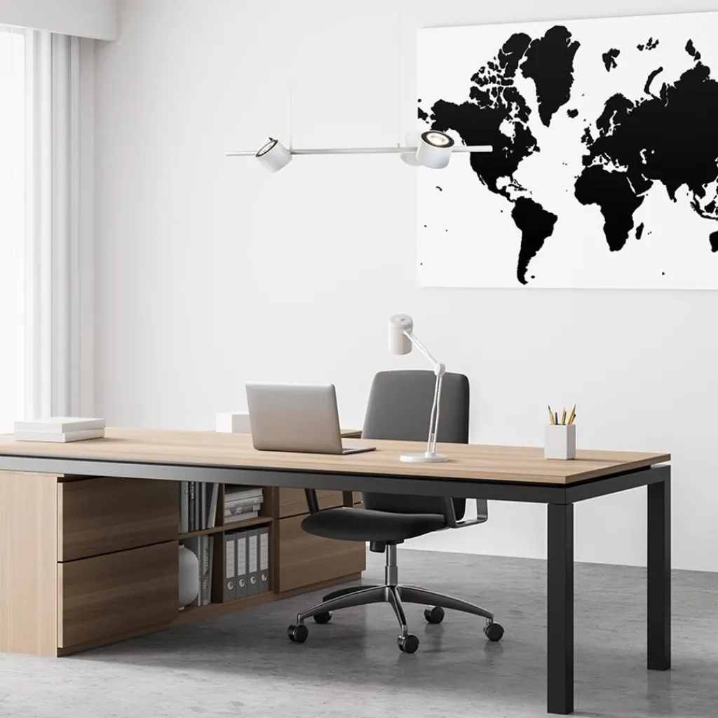 Straluma Moderne hanglamp wit met verstelbare LED spots> Hanglampen|Eettafellampen