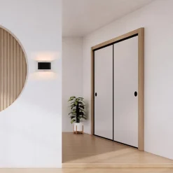 Straluma Moderne kleine wandlamp ovaal zwart></noscript> Slaapkamerlampen|Keukenverlichting