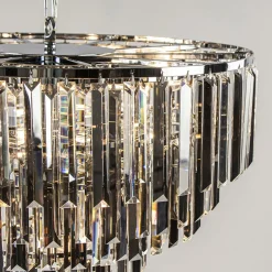 Straluma Moderne kroonluchter chroom met helder en smoke glas></noscript> Hanglampen|Kroonluchters