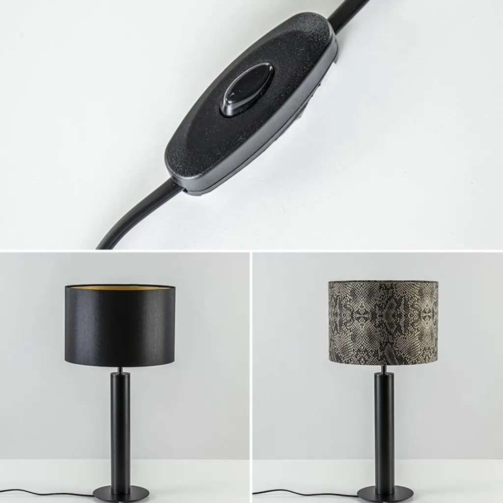 Straluma Moderne lampvoet cilinder mat zwart excl kap> Tafellampen|Lampenvoeten