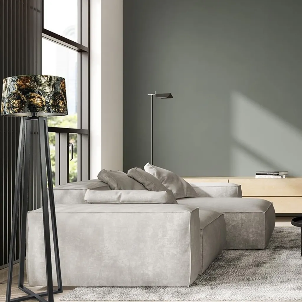 Straluma Moderne lampvoet mat zwart exclusief kap> Vloerlampen|Lampenvoeten