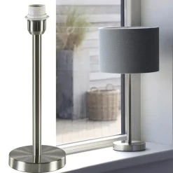 Straluma Moderne lampvoet Washington nikkel excl. kap></noscript> Tafellampen|Lampenvoeten