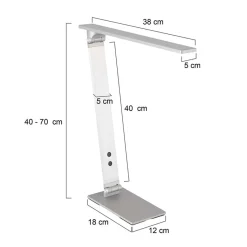 Straluma Moderne LED bureaulamp geborsteld staal verstelbaar><noscript><img width=