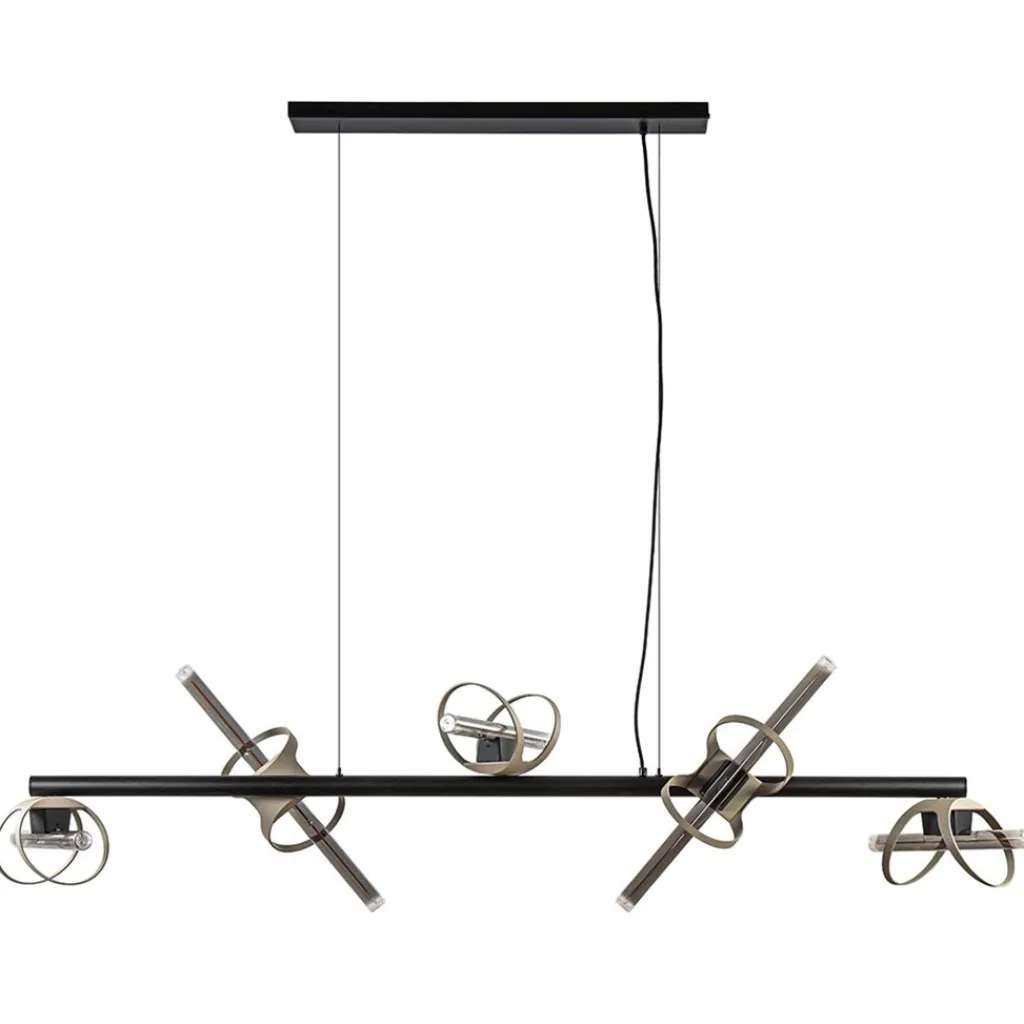 Straluma Moderne LED design hanglamp zwart met goud> Hanglampen|Eettafellampen