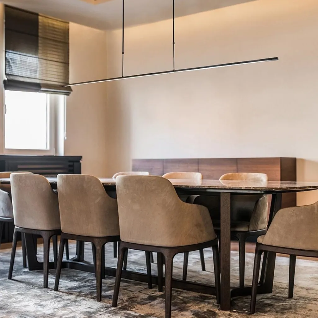 Straluma Moderne LED design hanglamp balk 200 cm zwart> Hanglampen|Eettafellampen