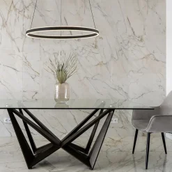 Straluma Moderne LED hanglamp zwarte ring 80 cm><noscript><img width=