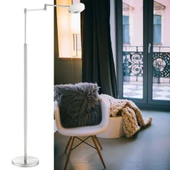 Straluma Moderne LED leeslamp vloerlamp aluminium mat></noscript> Vloerlampen|Leeslampen