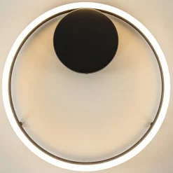 Straluma Moderne LED plafond/wandlamp ring zwart></noscript> Plafondlampen|Wandlampen