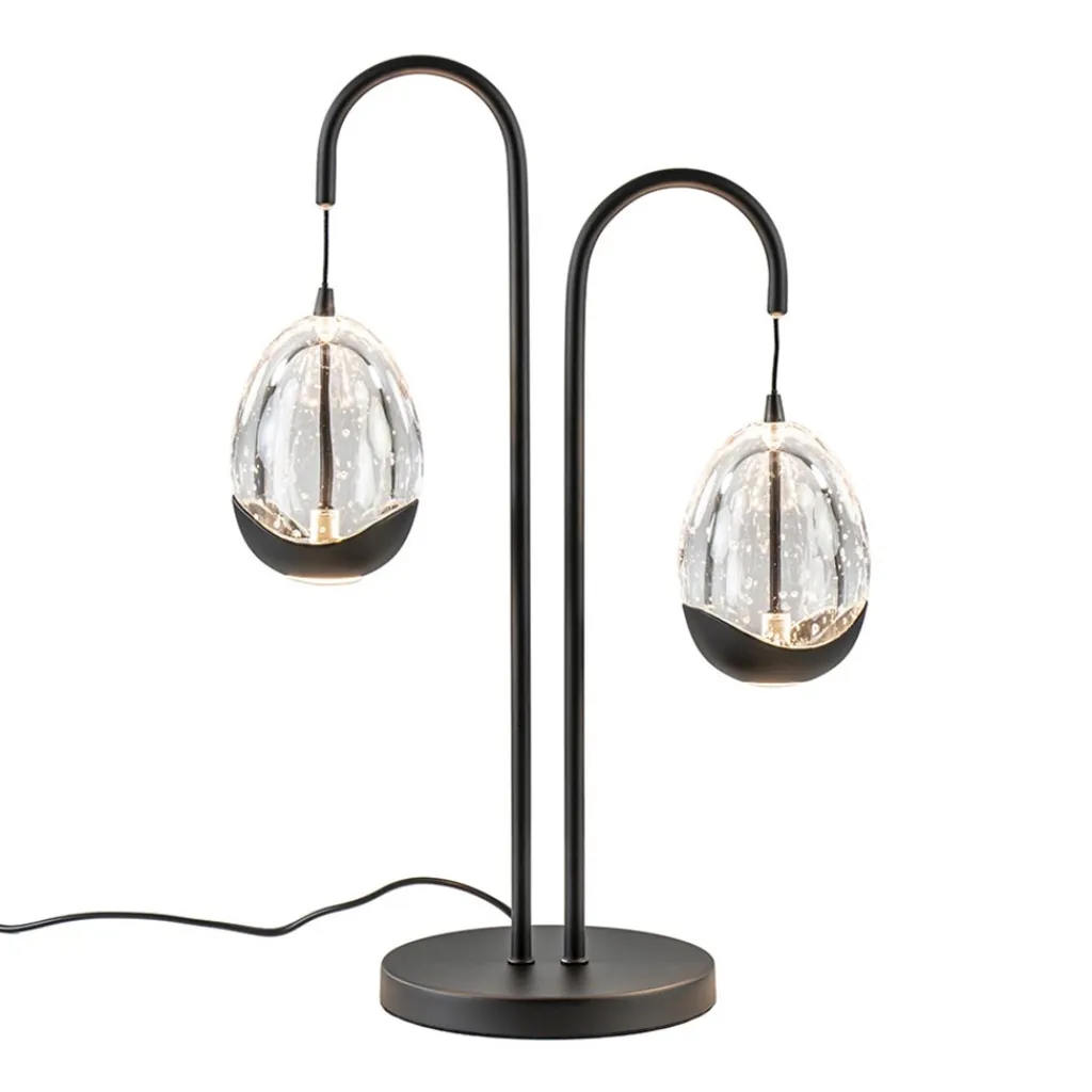 Straluma Moderne LED tafellamp egg glas met zwart> Tafellampen|LED Tafellampen