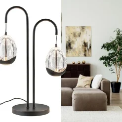 Straluma Moderne LED tafellamp egg glas met zwart><noscript><img width=