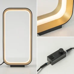 Straluma Moderne LED tafellamp zwart/goud klein><noscript><img width=