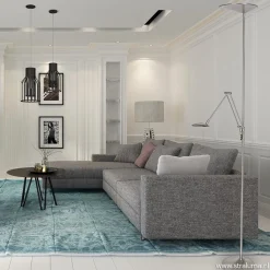 Straluma Moderne LED uplighter met leeslamp geborsteld staal></noscript> Vloerlampen|Leeslampen