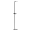 Straluma Moderne LED uplighter staal met helder glas en leesarm> Vloerlampen|Leeslampen