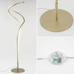 Straluma Moderne LED vloerlamp goud dimbaar></noscript> Vloerlampen|Woonkamerlampen