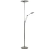 Straluma Moderne LED vloerlamp nikkel met uplighter en leeslamp> Vloerlampen|Leeslampen