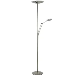 Straluma Moderne LED vloerlamp nikkel met uplighter en leeslamp> Vloerlampen|Leeslampen