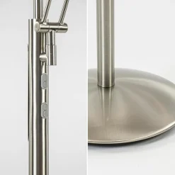Straluma Moderne LED vloerlamp nikkel met uplighter en leeslamp></noscript> Vloerlampen|Leeslampen
