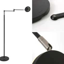 Straluma Moderne LED vloerlamp op accu zwart dimbaar></noscript> Vloerlampen|Leeslampen