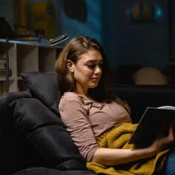 Straluma Moderne LED vloerlamp op accu zwart dimbaar></noscript> Vloerlampen|Leeslampen