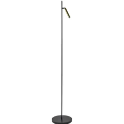 Straluma Moderne LED vloerlamp zwart met gouden spot> Vloerlampen|Leeslampen