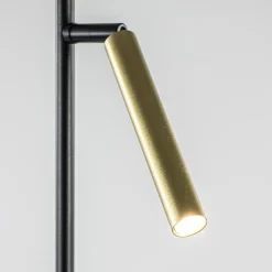 Straluma Moderne LED vloerlamp zwart met gouden spot></noscript> Vloerlampen|Leeslampen