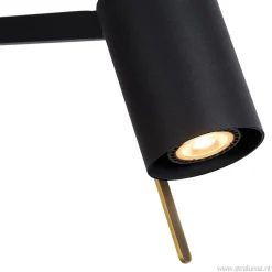 Straluma Moderne lees/vloerlamp mat zwart met brons></noscript> Leeslampen|Woonkamerlampen