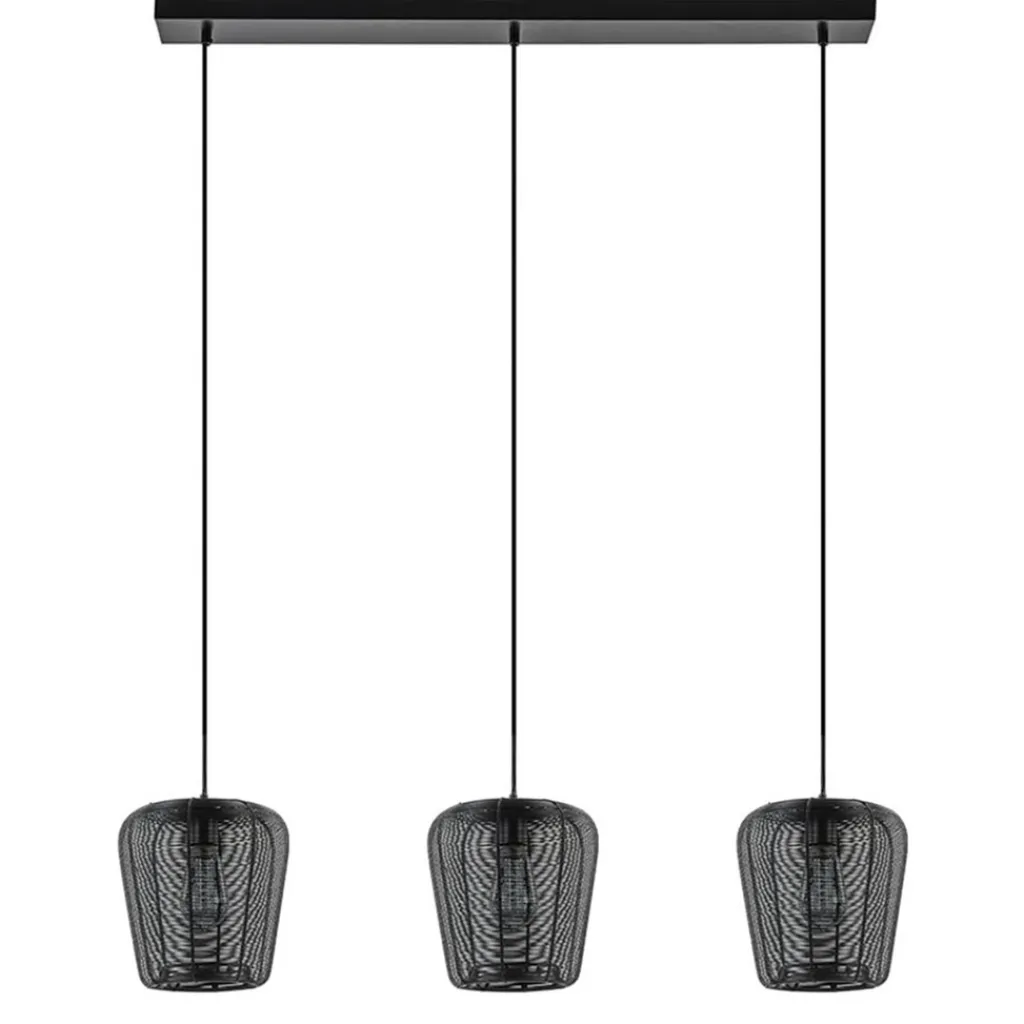 Straluma Moderne 3-lichts eettafelhanglamp Adeta mat zwart> Eettafellampen|Light and Living
