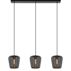 Straluma Moderne 3-lichts eettafelhanglamp Adeta mat zwart> Eettafellampen|Light and Living