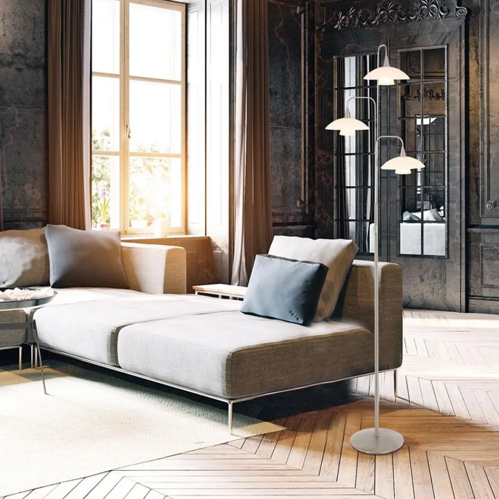 Straluma Moderne 3-lichts LED vloerlamp geborsteld staal> Vloerlampen|LED Vloerlampen