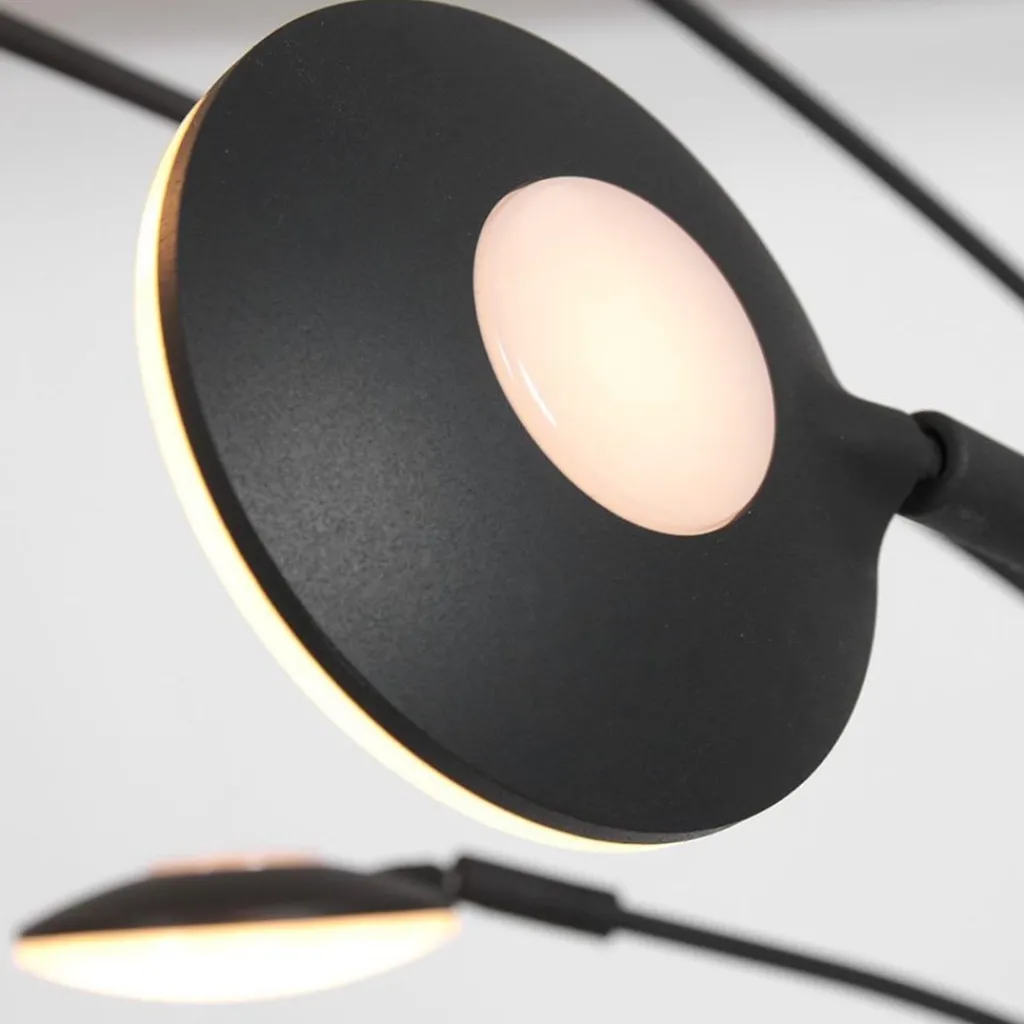 Straluma Moderne 5-lichts LED vloerlamp zwart> Vloerlampen|Woonkamerlampen