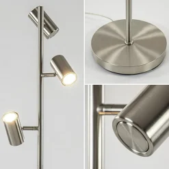 Straluma Moderne 3-lichts vloerlamp nikkel met 3-standen dimbaar LED></noscript> Vloerlampen|Leeslampen