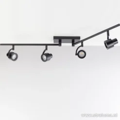 Straluma Moderne opbouwspot mat zwart 4-lichts><noscript><img width=